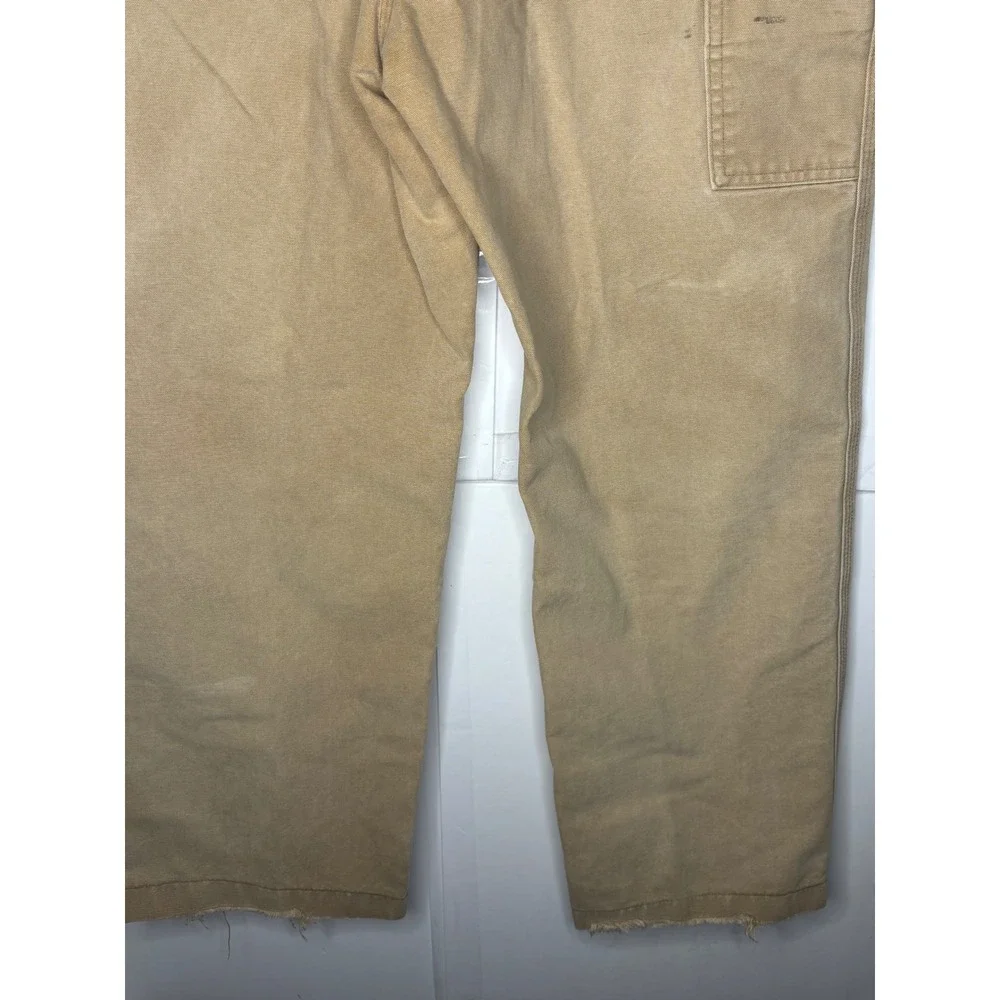 Carhartt B11 BRN Mens 38x34 Tan Duck Canvas‎ Carpenter Work Pants USA Union